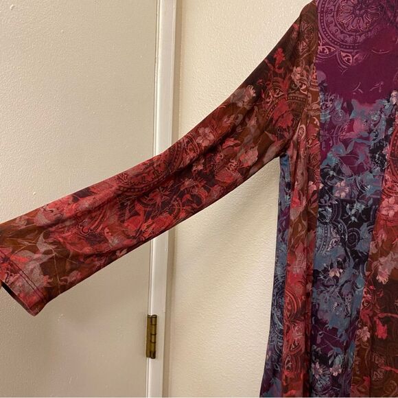 Soft Surroundings Ballia Topper Cardigan Boho Paisley Floral colorful printart M - Picture 5 of 11